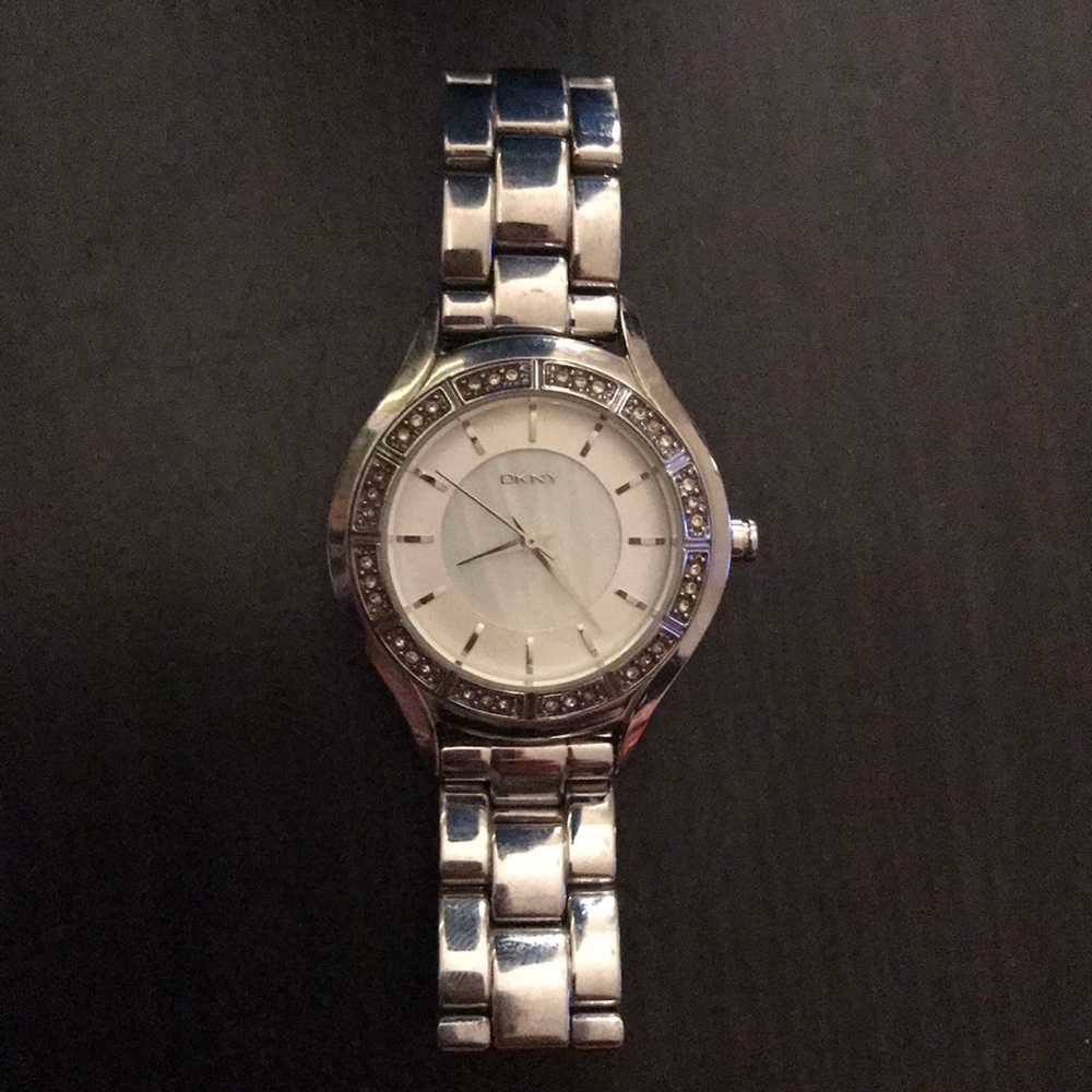 Silver DKNY watch